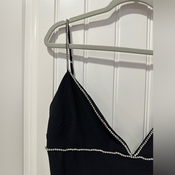 House Of CB | Maricel BLACK CRYSTALLISED MAXI DRESS | Size: L+ - Picture 13 of 14